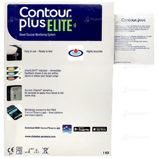 Contour Plus Elite Blood Glucose Monitoring System With Test Strips 25 Free