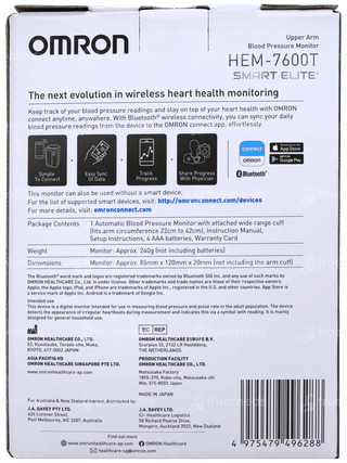 Omron Hem 7600t Smart Elite Upper Arm Blood Pressure Monitor 1