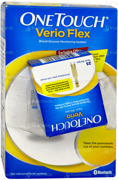 One Touch Verio Flex Blood Glucose Monitoring System With Test Strip 25 Free
