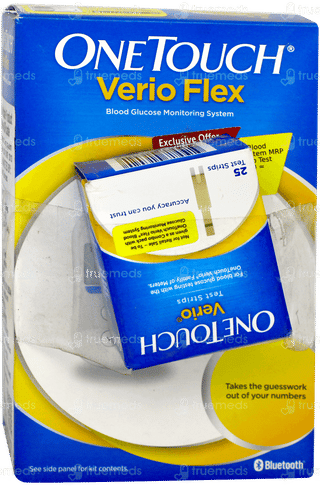 One Touch Verio Flex Blood Glucose Monitoring System With Test Strip 25 Free