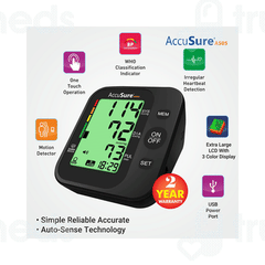 Accusure Blood Pressure 3 Color Smart Display Monitor 1