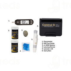 Control D Glucometer Blood Glucose Monitor With 25 Strips 1