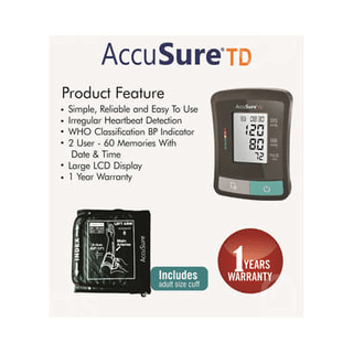 Accusure Td 1209 Advanced Features Bp Monitor With Adapter 1
