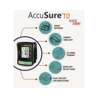 Accusure Td 1209 Advanced Features Bp Monitor With Adapter 1