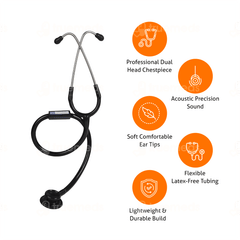 Bpl St 01 Dia Cast Adult Chest Piece Stethoscope Black 1