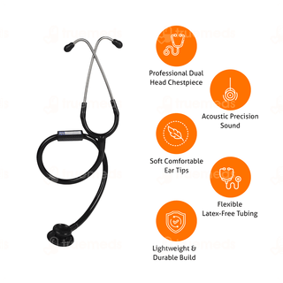Bpl St 01 Dia Cast Adult Chest Piece Stethoscope Black 1
