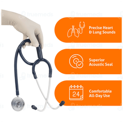 Bpl St 02 Brass Adult Chest Piece Stethoscope Blue 1