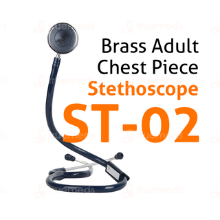 Bpl St 02 Brass Adult Chest Piece Stethoscope Blue 1