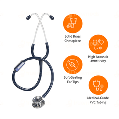 Bpl St 03 Brass Dual Adult Chest Piece Stethoscope Blue 1
