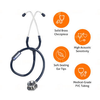 Bpl St 03 Brass Dual Adult Chest Piece Stethoscope Blue 1