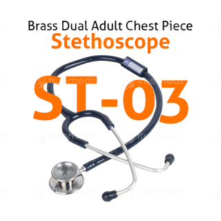 Bpl St 03 Brass Dual Adult Chest Piece Stethoscope Blue 1