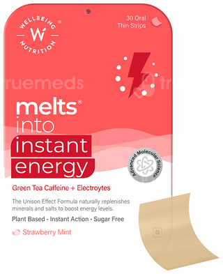 Wellbeing Nutrition Melts Into Instant Energy Strawberry Mint Sugar Free Oral Thin Strips 30