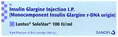 Lantus Solostar 100Iu Disposable Pen 3Ml