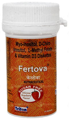 Fertova Strawberry Flavour Sugar Free Chewable Diskette Tablet 10