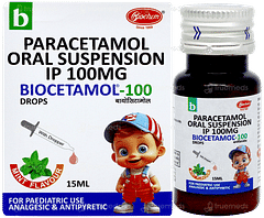 Biocetamol 100 Mint Flavour Oral Drops 15ml Biocetamol 100 Mint Flavour Oral Drops 15ml