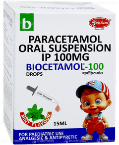 Biocetamol 100 Mint Flavour Oral Drops 15ml