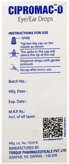 Cipromac D Eye/ear Drops 10ml Cipromac D Eye/ear Drops 10ml