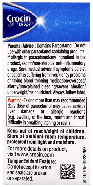 Crocin Peppermint Flavour Oral Drops 15ml