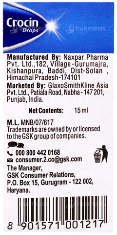 Crocin Peppermint Flavour Oral Drops 15ml Crocin Peppermint Flavour Oral Drops 15ml