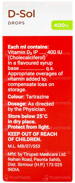 D Sol 400iu Mango Flavour Oral Drops 30ml