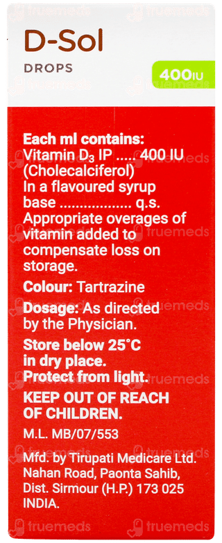 D Sol 400iu Mango Flavour Oral Drops 30ml