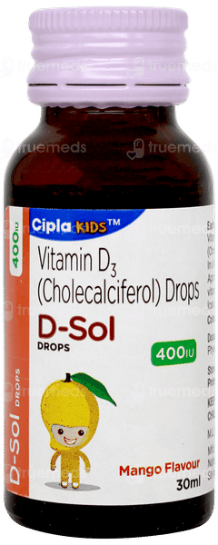 D Sol 400iu Mango Flavour Oral Drops 30ml