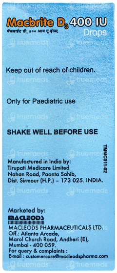 Macbrite D3 400iu Oral Drops 15ml