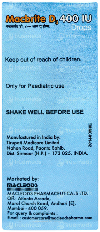 Macbrite D3 400iu Oral Drops 15ml