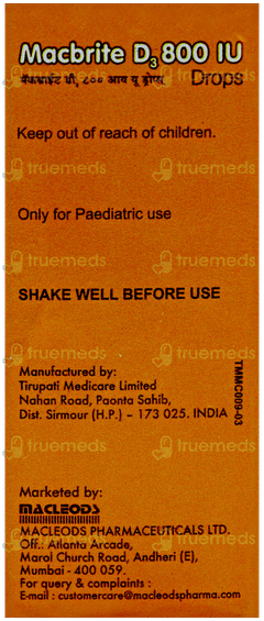 Macbrite D3 800iu Oral Drops 15ml Macbrite D3 800iu Oral Drops 15ml