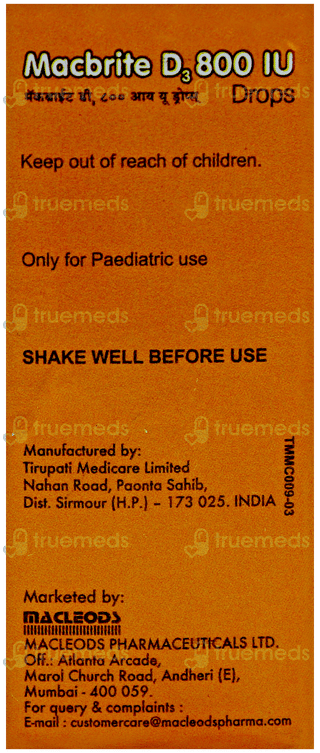 Macbrite D3 800iu Oral Drops 15ml