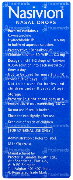 Nasivion Adult Nasal Drops 10ml