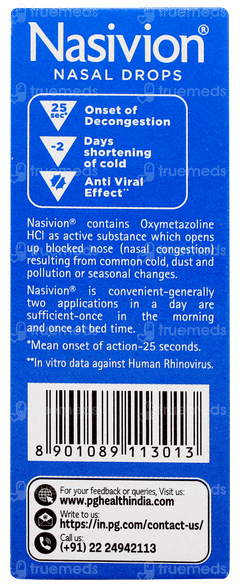 Nasivion Adult Nasal Drops 10ml