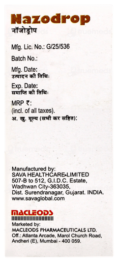 Nazodrop Nasal Drops 10ml