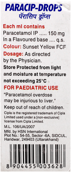 Paracip Oral Drops 15Ml