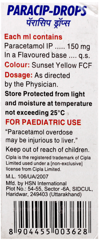 Paracip Oral Drops 15Ml