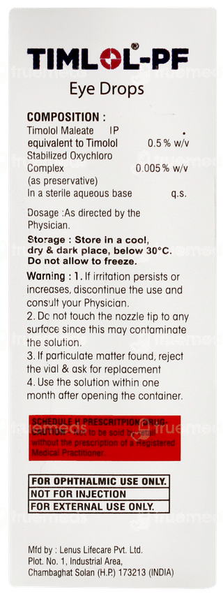 Timlol Pf Eye Drops 5ml