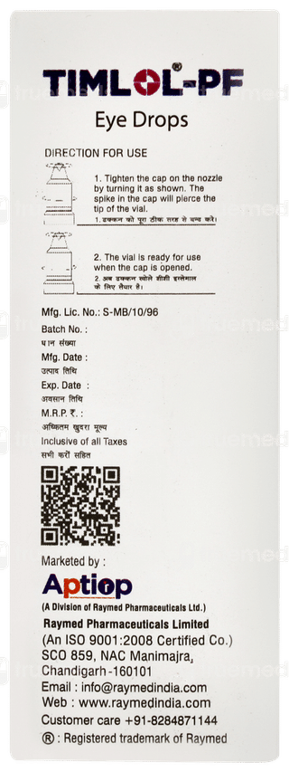 Timlol Pf Eye Drops 5ml