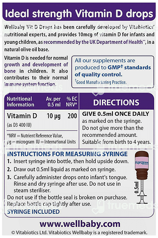 Wellbaby Vitamin D3 Oral Drops 30 ML