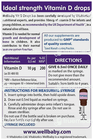 Wellbaby Vitamin D3 Oral Drops 30 ML