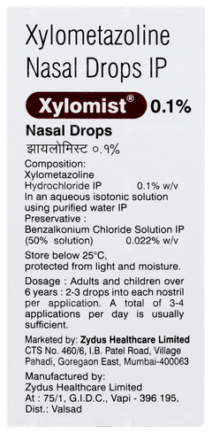 Xylomist 0.1% Nasal Drops 10ml