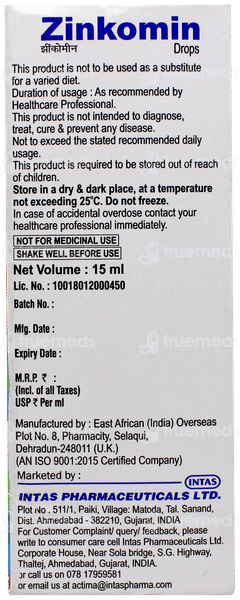 Zinkomin Oral Drops 15Ml