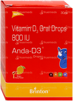 Anda D3 Mango + Honey Flavour Oral Drops 30Ml