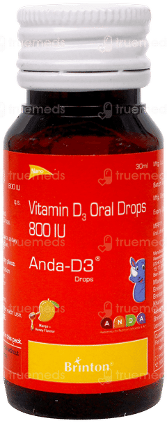 Anda D3 Mango + Honey Flavour Oral Drops 30Ml