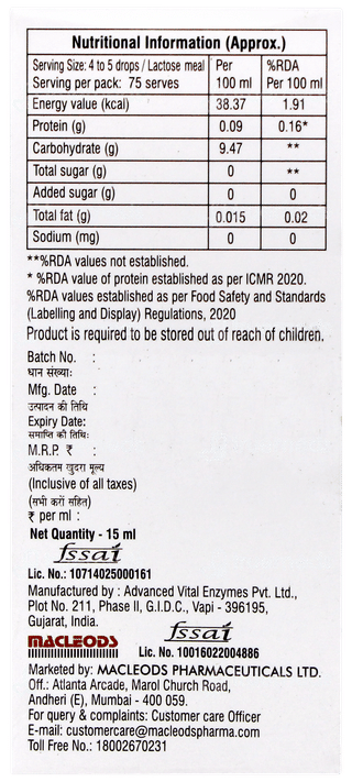 Mactase Oral Drops 15ml