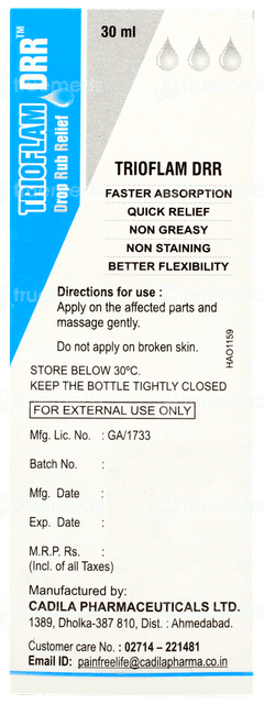 Trioflam Drr Rub Relief Drops 30ml