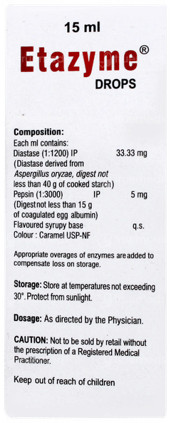 Etazyme Pineapple Flavoured Oral Drops 15ml