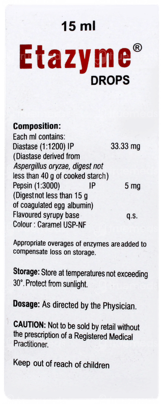 Etazyme Pineapple Flavoured Oral Drops 15ml