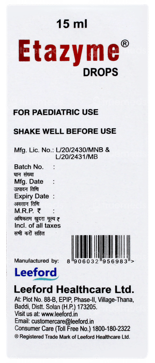 Etazyme Pineapple Flavoured Oral Drops 15ml