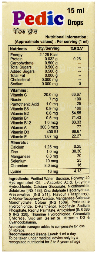 Pedic Oral Drops 15Ml