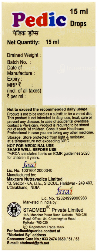 Pedic Oral Drops 15Ml